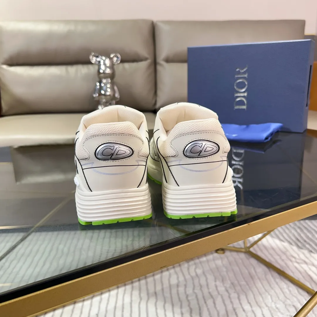 Men's Shoes💰P460💰【DIOR】Dior's new B30 low-top sneakers✅ are carefully made of gray mesh fabric and white technical fabric, decorated with reflective "CD30" graphic logo, and "DIO~B30" and "CD30" logos on the heel and tongue. An extra-light, sculpted rubber sole with signature accents adds style, while internal stretch details create ideal comfort. It can be matched with various casual styles to show a fashionable and modern sports style. Code number: 38-44 (45 can be customized)